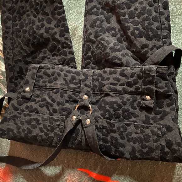 Killstar Hellcat Black Leopard Print High Waisted Skinny Pants XS Like New - Picture 7 of 15